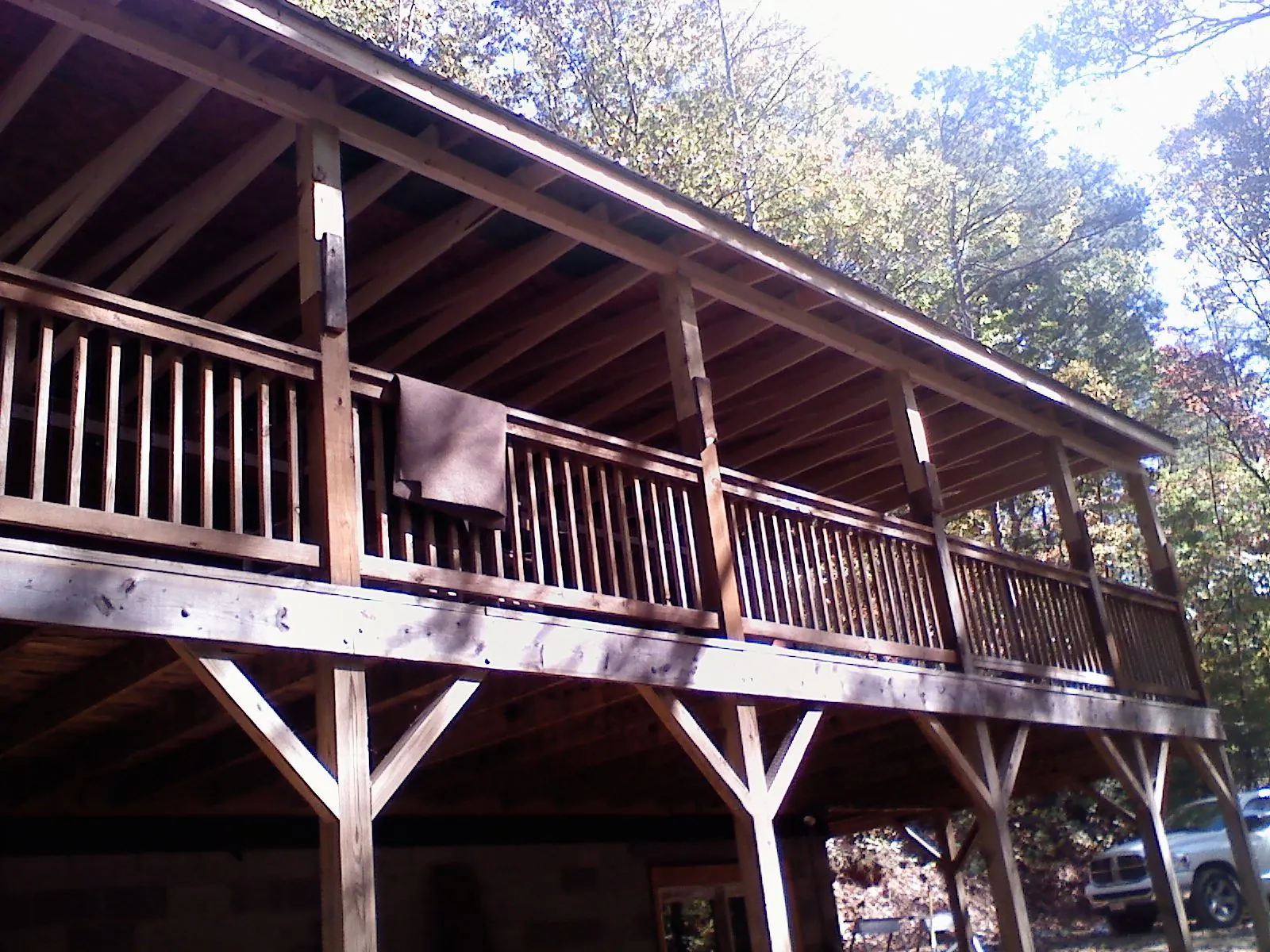 Timber framing under a new elevated porch and deck — Roof Leak Repair in Saegertown by Roofing Brothers
